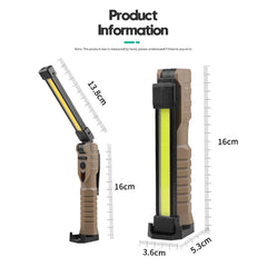 FT20 Folding Magnet Car Inspection Light Work Maintenance Lamp Strong Emergency COB LED Lamp, FT20, FT20 Khaki