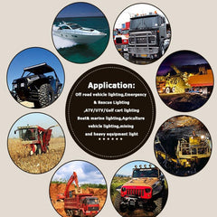 DC 10-30V 18W 2300LM 6500K Waterproof Vehicle Car Boat Marine External Work Lights Emergency Lights 60 Degrees Adjustable Flood Light LED Car Bulbs with 6 Intense CREE LED Lights, Flood Light+18W