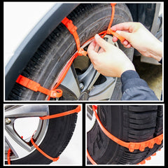 10 PCS Car Tire Emergency Single Grid Anti-skid Chains Tyre Anti-slip Chains, Single Grid