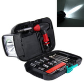 24 PCS Portable Flashlight Tool Box Set - Portable Auto, Home, Emergency Tool Kit with Flashlight, 24 PCS with Flashlight