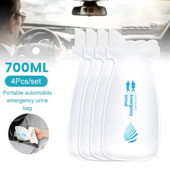 4pcs / Set Vehicle Emergency Urine Bags Unisex Disposable Portable Toilet 700ml, 700ml