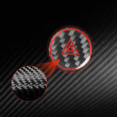 For Tesla Model 3 2023- Carbon Fiber Car Emergency Light Button with Label Decorative Sticker, Car Emergency Light Button, Car Emergency Light Button with Label