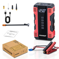 FOXSUR Car Emergency Starter Power Supply Multi-function Portable Car Air Pump