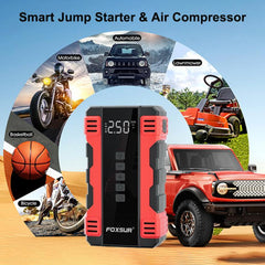 FOXSUR Car Emergency Starter Power Supply Multi-function Portable Car Air Pump