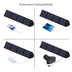 HAWEEL 14W Ultrathin Foldable Solar Panel Charger with 5V / 2.2A USB Port, Support QC3.0 and AFC, Ultrathin 14W 4-Fold