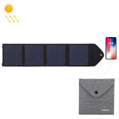 HAWEEL 14W Ultrathin Foldable Solar Panel Charger with 5V / 2.2A USB Port, Support QC3.0 and AFC, Ultrathin 14W 4-Fold