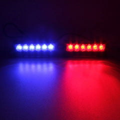 2 PCS  6 inch 6 LED 2 x 18W Car Flash Warning Light Red + Blue Change White Waterproof Emergency Light, DC 12V, Light Red + Blue Change White
