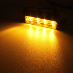 12W 720LM 4-LED 18 Flash Patterns Car Strobe Emergency Warning Light Lamp, DC 12V, 4-LED Yellow Light