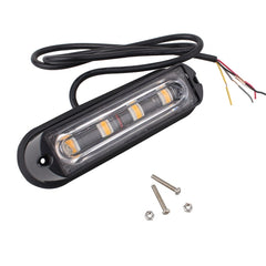12W 720LM 4-LED 18 Flash Patterns Car Strobe Emergency Warning Light Lamp, DC 12V, 4-LED Yellow Light