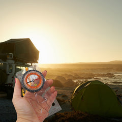 2 in 1 Compass with Map Measuring Ruler Lanyard Emergency Survival Tool