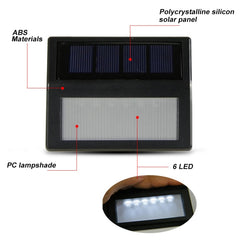 6 LEDs Outdoor IP65 Waterproof Garden Lamp LED Solar Power Light Sensor Emergency Wall Light