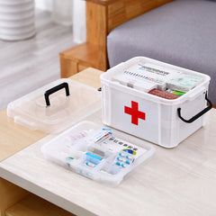 Family Medical Box Multi-layer Medical Emergency Medicine Storage Box Household Plastic Medicine Box, L, XL
