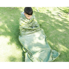 Outdoor Pe Sleeping Bag Disaster Relief & Cold Prevention Heat Insulation & Warmth Emergency Sleeping Bag, Green, Orange