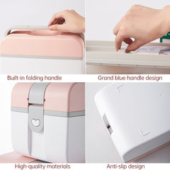 Multifunctional Household Dustproof Family Safety Emergency Storage Box Double-layer Medicine Case, S, L