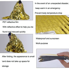 Outdoor Survival Emergency Insulation Blanket Gold Silver Double-Sided Moisture-Proof Mat, Size: 2.2x1.6m, 220x160cm