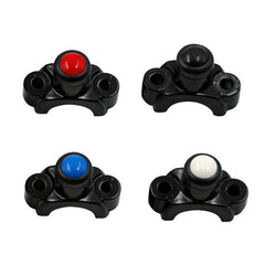 Motorcycle Modification Self-Locking Single Switch Headlight Fog Light Brake Light Emergency Light Switch, Black Button, Red Button, White Button, Blue Button