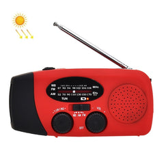HRD-902 Multifunctional Hand Crank Solar Power LED Flashlight Emergency Alarm FM Radio