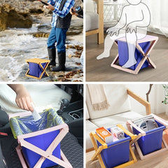 Multipurpose Portable Folding Toilet with Cover Outdoor Travel Emergency Toilet, Pink, Yellow