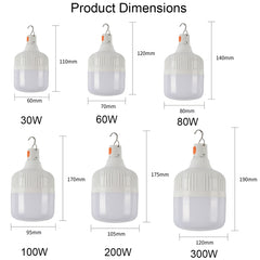 AB26 USB Charging LED Bulb Night Market Stall Lights Outdoor Camping Hanging Lamp, Power: