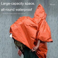 Outdoor Cycling Thickened Reflective Windproof Multifunctional Raincoat, 130 x 100 cm (Orange)