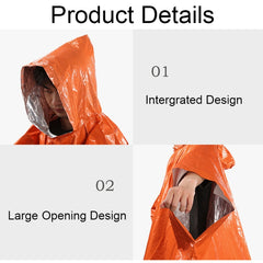 Outdoor Cycling Thickened Reflective Windproof Multifunctional Raincoat, 130 x 100 cm (Orange)