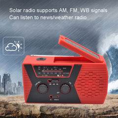 Emergency Radio Portable Hand Crank Solar Powered Radio, AM/FM/NoAA 2000mAh Orange, AM/FM/NoAA 2000mAh Red, AM/FM/NoAA 2000mAh Green