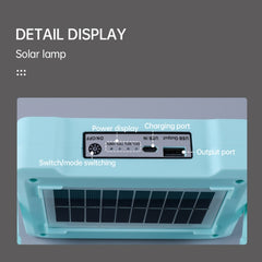 Solar Flood Light Portable Flashlight Emergency Work Light, 144 LEDs