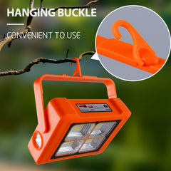 Solar Flood Light Portable Flashlight Emergency Work Light, 144 LEDs