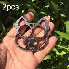 2pcs Cartoon Pig Self-Defense KeyChain Fist Gloves Finger Buckle Emergency Window Breaker