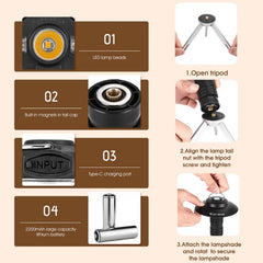 WEST BIKING Outdoor Lighthouse Camping Light LED Portable Magnetic Emergency Flashlight