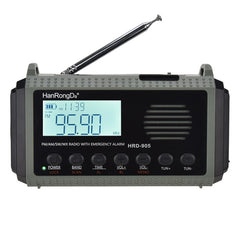 HanRongda HRD-905 Solar Charging LED Lighting Generation Disaster Prevention Emergency Full Band Radio, HRD-905 Army Green