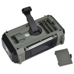HanRongda HRD-905 Solar Charging LED Lighting Generation Disaster Prevention Emergency Full Band Radio, HRD-905 Army Green