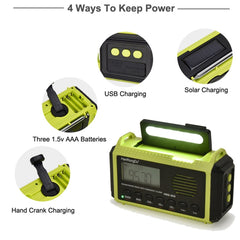 HanRongda HRD-905 Solar Charging LED Lighting Generation Disaster Prevention Emergency Full Band Radio, HRD-905 Army Green
