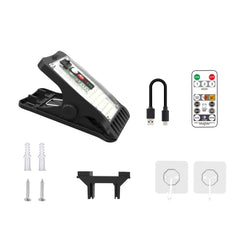 Solar Outdoor Clip Light LED Courtyard Garden Lamp Human Induction Wall Light Emergency Light, Standard Model, Remote Control Model, USB Charging, USB+Remote Control