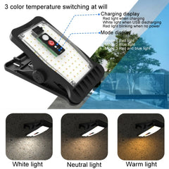 Solar Outdoor Clip Light LED Courtyard Garden Lamp Human Induction Wall Light Emergency Light, Standard Model, Remote Control Model, USB Charging, USB+Remote Control