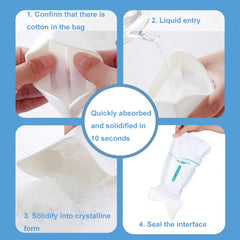 4pcs /Pack Car Disposable Emergency Rapid Coagulation Urine Bag Traffic Jam Pee Bag, 750ml