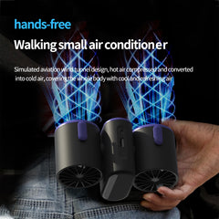 HX-157 Double-head Digital Display Waist-mounted Fan with Emergency Lighting Function