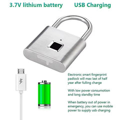 Smart Fingerprint Rechargeable Padlock Waterproof Morse Code Emergency Unlocking