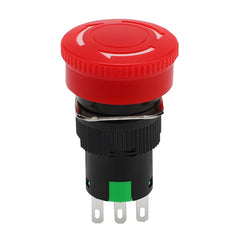 16mm Mounting Hole Emergency Stop Switch Mushroom Type Self-Locking Pushbutton Switches, LA16