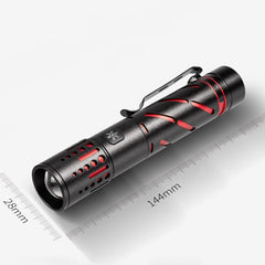 E-SMARTER XQ-S50 Mini Laser Flashlight Retractable Zoom Pen Clip LED Emergency Overhaul Flashlight, XQ-S50