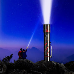 E-SMARTER XQ-S50 Mini Laser Flashlight Retractable Zoom Pen Clip LED Emergency Overhaul Flashlight, XQ-S50