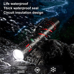 E-SMARTER XQ-S50 Mini Laser Flashlight Retractable Zoom Pen Clip LED Emergency Overhaul Flashlight, XQ-S50