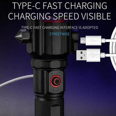 Laser Life Saving Flashlight Seat Belt Cutting Emergency Car Backup Tool Flashlight