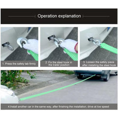 Emergency Elastic Retractable Double Layer Auto Elastic Car Tow Rope