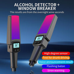 HD Digital Display Blow-type Alcohol Tester with Flashing Emergency Light