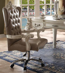 ACME Versailles Executive Office Chair in Silver PU & Antique Platinum