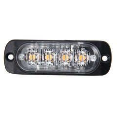 DC 12V-24V 2W 4LEDs SMD-2835 Lamps 17 Flash Patterns 3 Lines Car Flash Lamp Waterproof Car Truck Emergency Strobe Flash Warning Light, Cable Length: 90cm, 4LEDs
