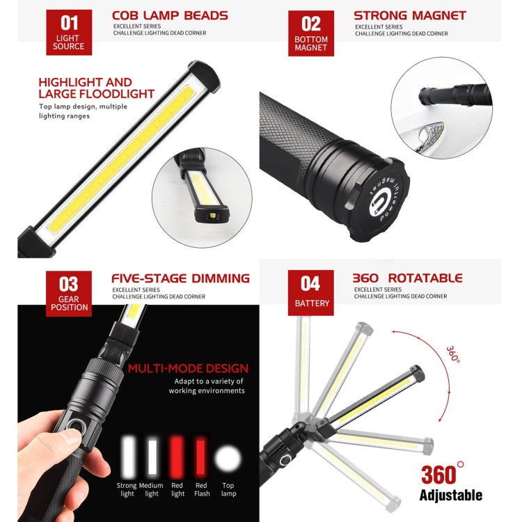 W553 280LM USB Rechargeable Folding Mobile Handheld Work Emergency Light, Size: 16.5 x 3.8cm, W553