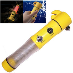 4 in 1 Multi Function Flashlight Alarm Emergency Hammer LED Flash Light For Auto-used, 4 in 1