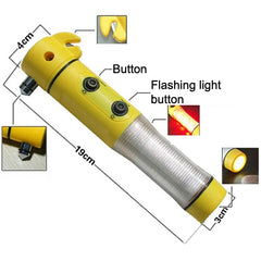 4 in 1 Multi Function Flashlight Alarm Emergency Hammer LED Flash Light For Auto-used, 4 in 1